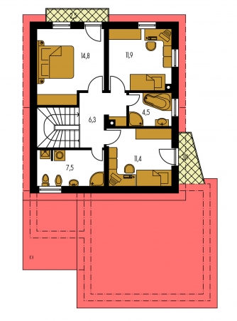 Grundriss des Obergeschosses - TREND 272